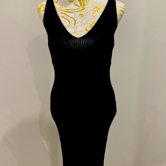 Country Road black textured crochet knit dress XS (6-10) - Picture 4 of 8